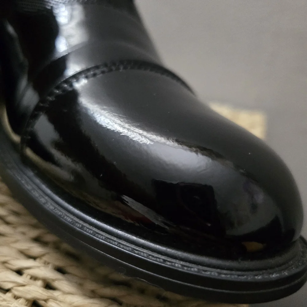 Men's Black Patent & Textured Oxford Dress Shoes